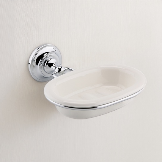 BC Designs victrion ceramic soap dish with chrome holder BC Designs victrion ceramic soap dish with chrome holder