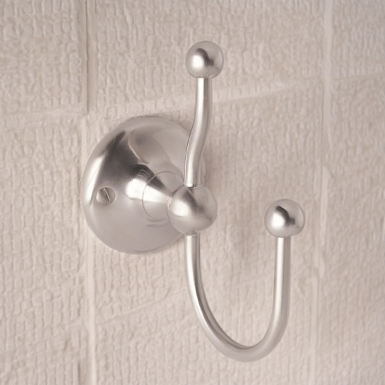 BC Designs victrion brushed nickel double robe hook BC Designs victrion brushed nickel double robe hook