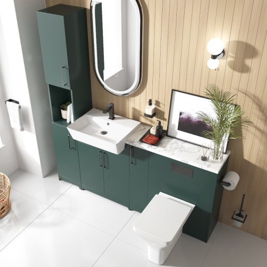 oliver 1700 green fitted furniture tallboy black Top view of oliver 1700 green fitted furniture tallboy black