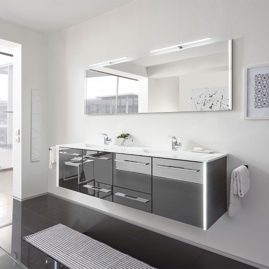 pelipal leonardo 1740mm double vanity unit with profile lighting | basin options, see addons | optional flat mirror pelipal leonardo 1740mm double vanity unit with profile lighting | basin options, see addons | optional flat mirror