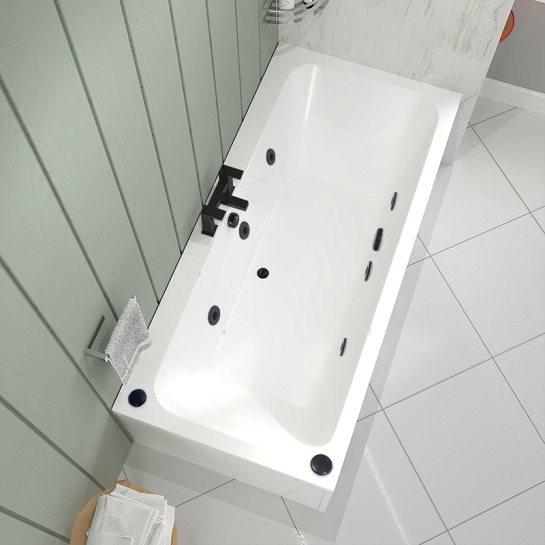 vernwy 1700x800 double ended whirlpool bath black jets vernwy 1700x800 double ended whirlpool bath black jets