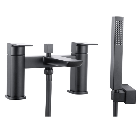 Muro Black Bath Shower Mixer Tap with Handset & Hose Muro Black Bath Shower Mixer Tap with Handset & Hose