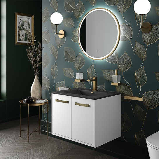 celeste 600 wall white vanity unit black sink celeste 600 wall white vanity unit black sink