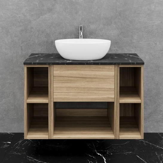 britton hackney 900mm wall hung cherry wood vanity unit with shelves & countertop basin britton hackney 900mm wall hung cherry wood vanity unit with shelves & countertop basin