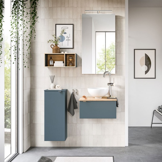 pelipal 6915 500mm cloakroom wall hung right hand vanity unit with worktop & round countertop basin (optional mirror, wall cabinet and shelves) pelipal 6915 500mm cloakroom wall hung right hand vanity unit with worktop & round countertop basin (optional mirror, wall cabinet and shelves)