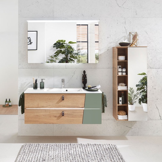 pelipal series 7040 1220mm wall hung two-tone vanity unit with drawers and optional mirror cabinet & mirrored tall cabinet pelipal series 7040 1220mm wall hung two-tone vanity unit with drawers and optional mirror cabinet & mirrored tall cabinet