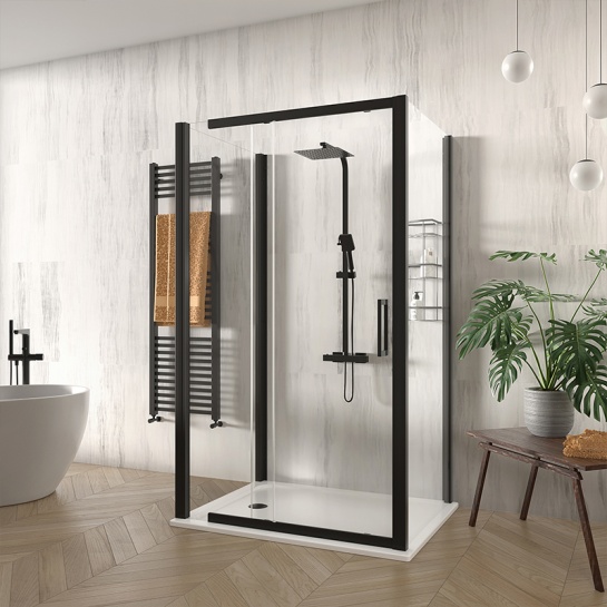 odessa black 1200 sliding 3 sided shower enclosure odessa black 1200 sliding 3 sided shower enclosure