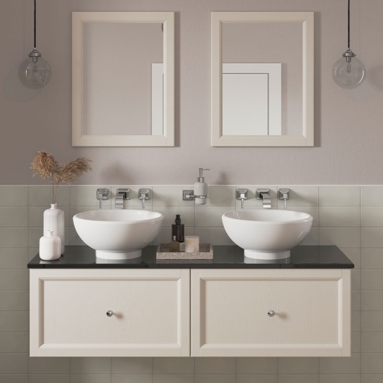 heritage caversham 1400mm chantilly two drawer vanity unit with bowl basin and choice of white, black or oak worktop heritage caversham 1400mm chantilly two drawer vanity unit with bowl basin and choice of white, black or oak worktop