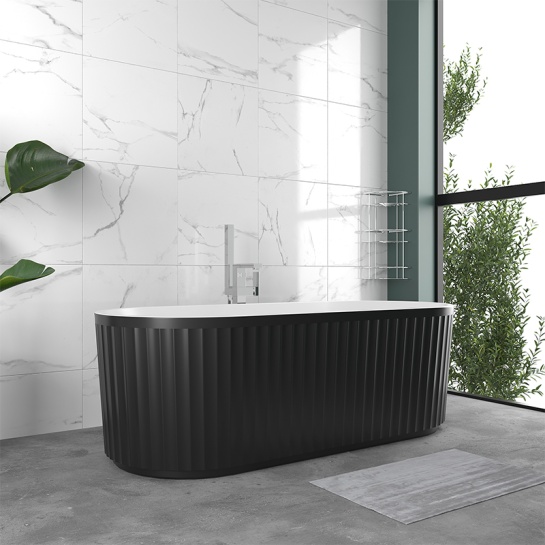 jasmine 1700 fluted black double ended bath jasmine 1700 fluted black double ended bath
