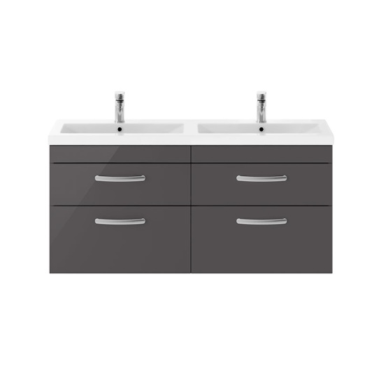 nuie athena gloss grey 1200 wall hung vanity unit with double basin nuie athena gloss grey 1200 wall hung vanity unit with double basin