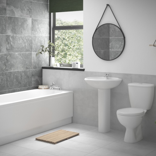 Luma Complete Bathroom Suite with Basin, Bath and Toilet Lifestyle Product Image for Luma Complete Bathroom Suite with Basin, Bath and Close-coupled Toilet