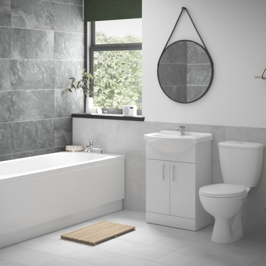 Luma Full Suite with Vanity, Bath and Close-coupled Toilet Lifestyle Product Image for Luma Full Suite with Vanity Unit, Bath and Close Coupled Toilet