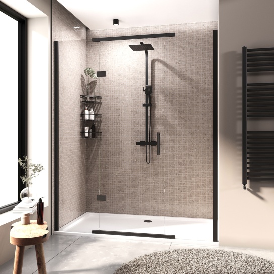 havana black 1700 inline hinged shower door havana black 1700 inline hinged shower door