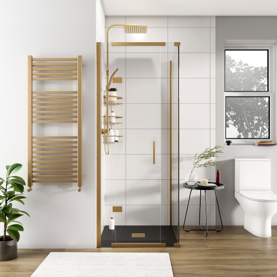 havana gold 800 inline hinged corner shower enclosure
