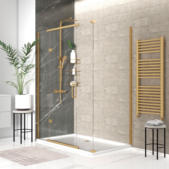 havana gold 1600 inline hinged corner shower enclosure