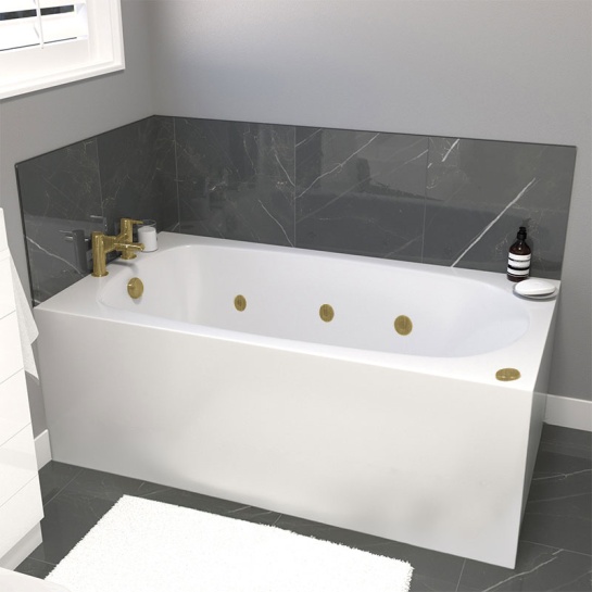 petite spa acrylic bath 1300x700 brushed brass jets petite spa acrylic bath 1300x700 brushed brass jets