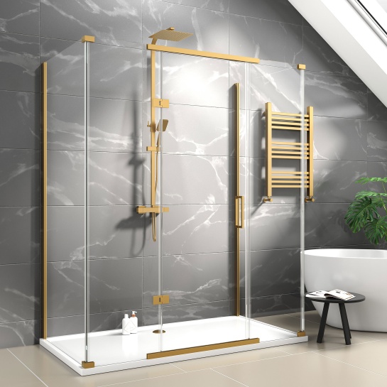 havana gold 1700 inline hinged corner shower enclosure