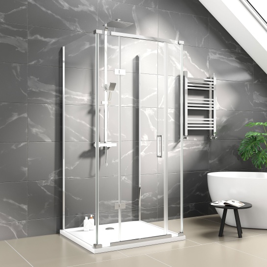 havana chrome 1000 inline hinged corner shower enclosure