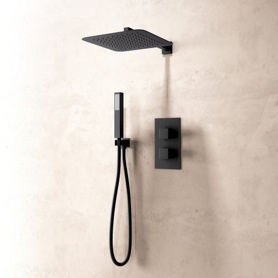Ribble 2 Outlet Wall Shower Set Head Handset Bracket Ribble 2 Outlet Wall Shower Set Head Handset Bracket