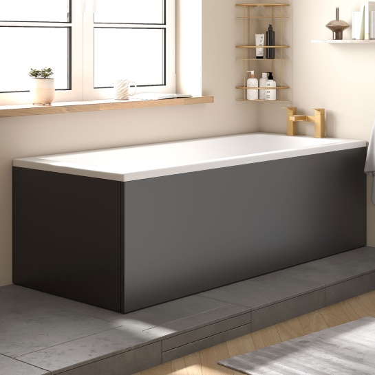 jasmine bath end panel 700 matt black jasmine bath end panel 700 matt black