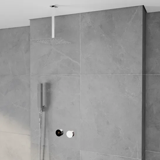 Product Image for Cyber 2 Outlet Shower Set with Fixed Head, Vertical Arm, Handset & Bracket
