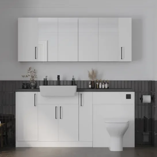 Oliver White 1700 Shaker Fitted Furniture with Mirror Cabinets 1 Main product image for the Oliver White 1700 Shaker Fitted Furniture with Mirror Cabinets 1