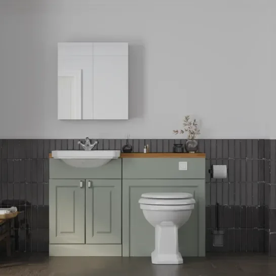 Oliver Sage Green 1200 Shaker Fitted Cloakroom Suite 1 Main product image for the Oliver Sage Green 1200 Shaker Fitted Cloakroom Suite 1