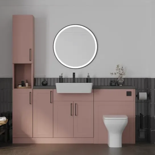 Main product image for the Oliver Pink 1800 Shaker Fitted Furniture Tallboy 1