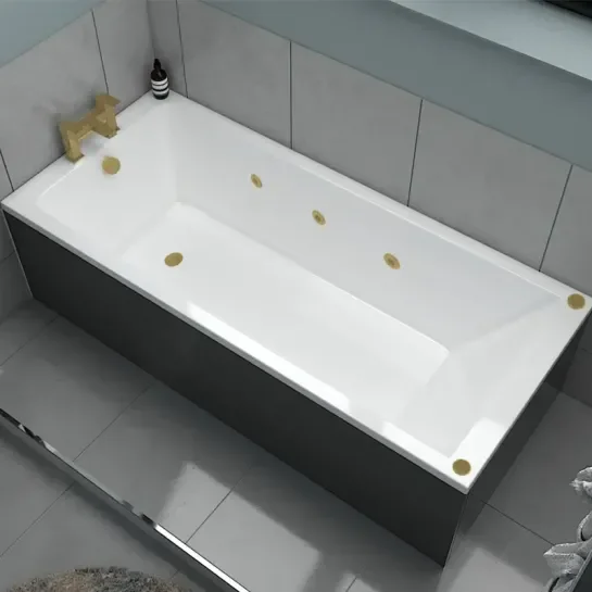 Product Image for Laguna Whirlpool Bath: Super Strong, Single Ended, 1700 x 800, 6 Brushed Brass Jets