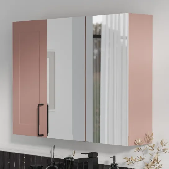 Product image for Oliver Pink 1200mm Mirror Cabinet With Single Wall Storage
