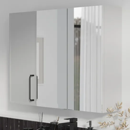 Product image for Oliver Dust Grey 1200mm Mirror Cabinet With Single Wall Storage