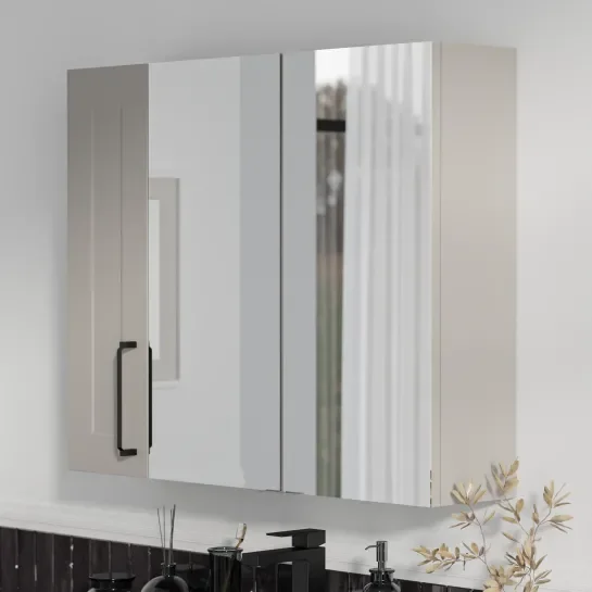 Product image for Oliver Cashmere 1200mm Mirror Cabinet With Single 200mm Wall Storage