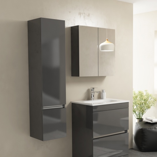 MODERN GREY HANDLESS TALL BOY FROM PEMBERTON GREY HANDLESS TALLBOY