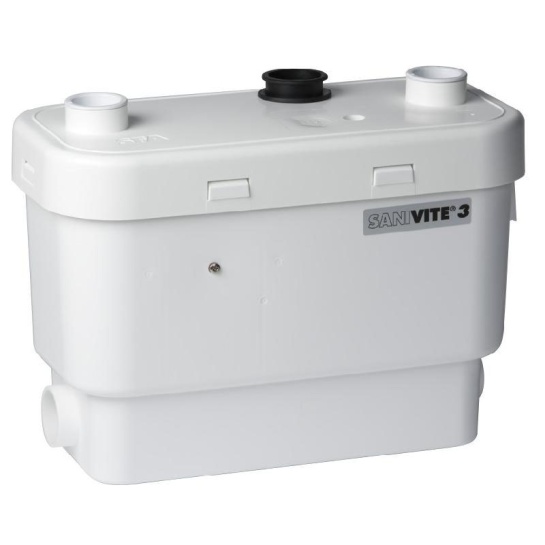Sanivite Saniflo Unit Shower Pump and Saniflo Contemporary Bathroom