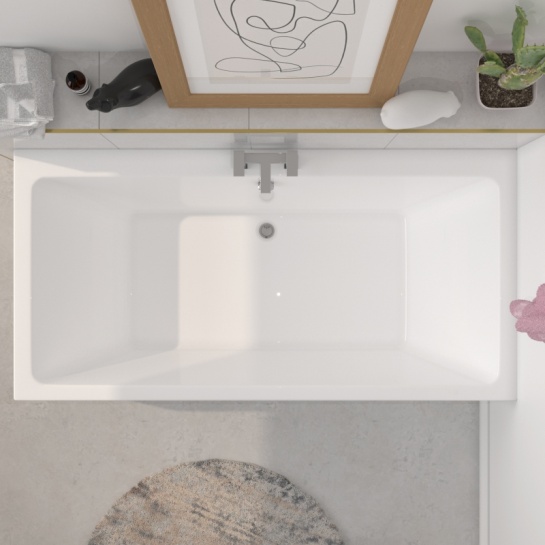 Vernwy 1800X1100 Jumbo Double Ended Bath White Jumbo Double Ended Bath with Waste and Over-Flow Hole in The Middle