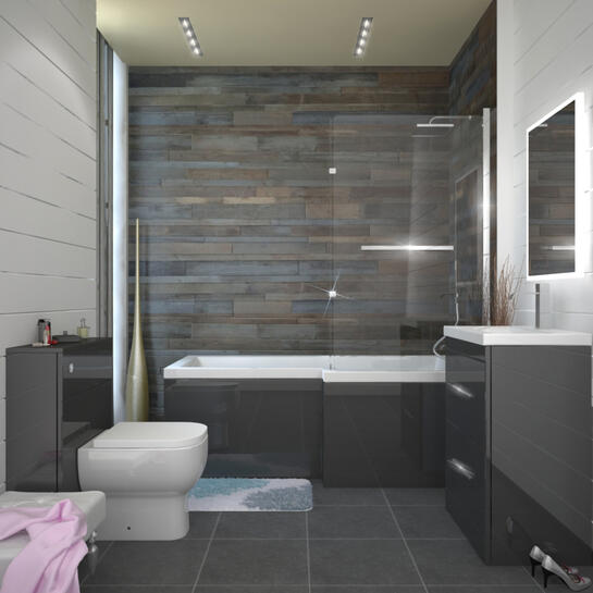 Patello Grey Shower Bath Suite RH