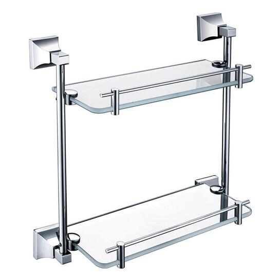 Chancery Double Glass Shelf Chrome