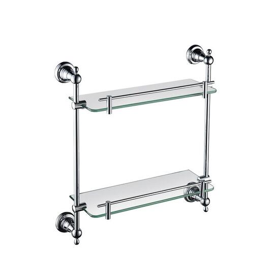 Holborn Double Glass Shelf Chrome