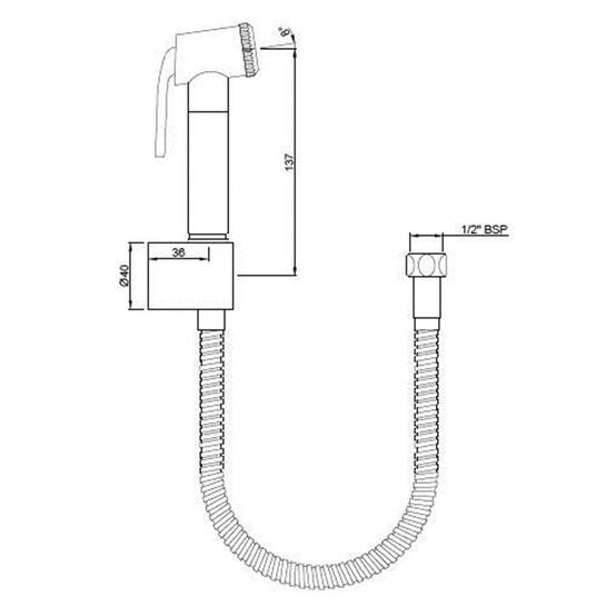 Allied Health Faucet Kit (Flexible Chrome Hose, Handset & Bracket)