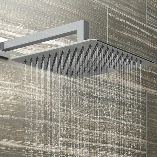 Chrome Slim Square Fixed Shower Head 300x300mm