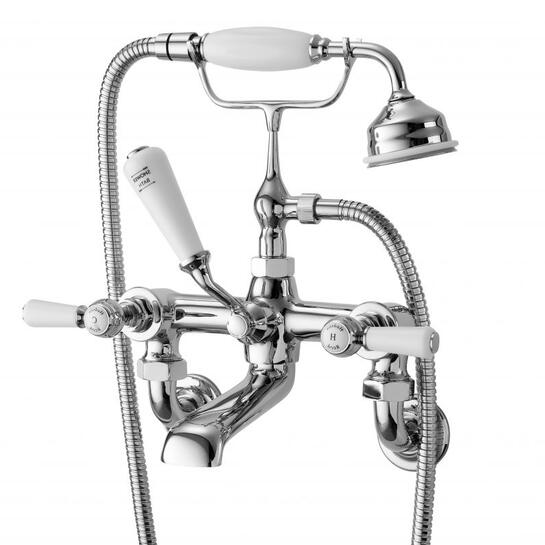 White Topaz With Crossshead Wall Mounted Bath Shower Mixer