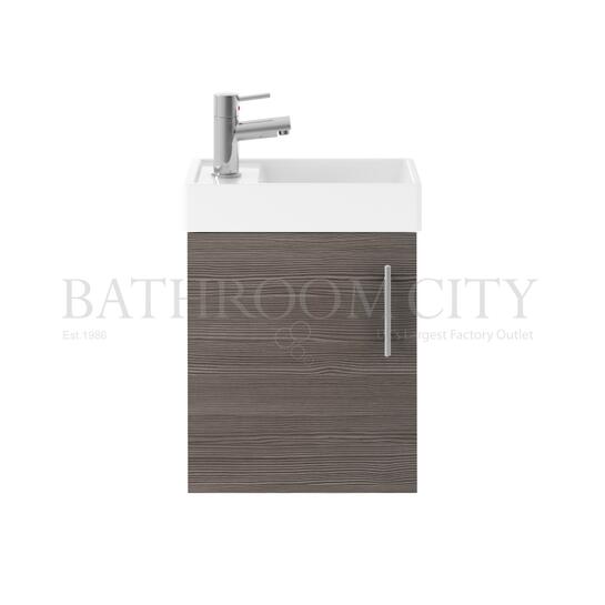 400 Single Door WH Unit and Basin - Grey Avola