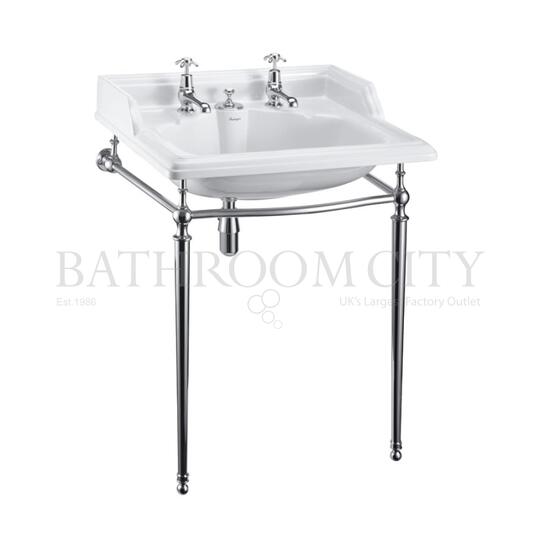 Classic Basin for Integrated Waste & Overflow 65cm 2TH And Chrome washstand