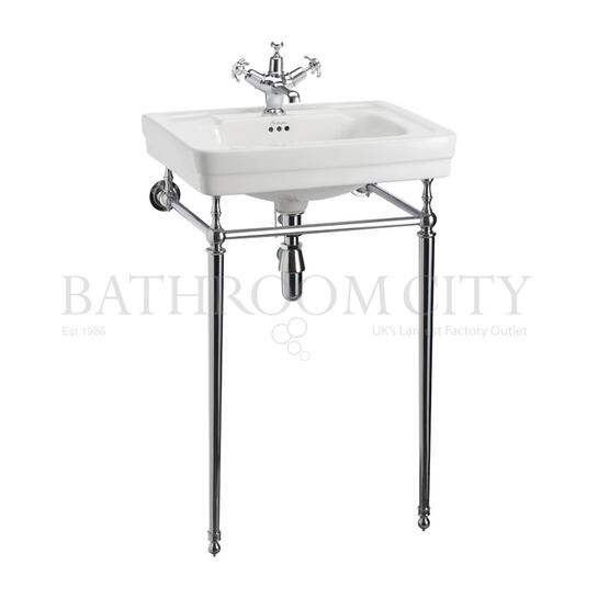 Contemporary Basin 58cm 1THand Chrome Washstand