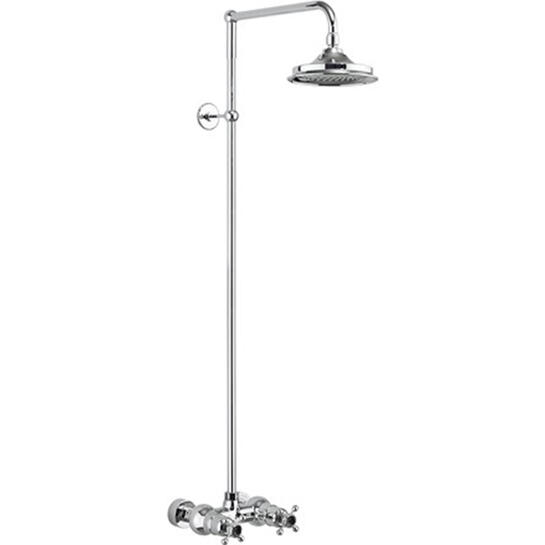 Eden Thermostatic Exposed Shower Bar Valve Single Outlet with Swivel Shower Arm (6 inch shower head)