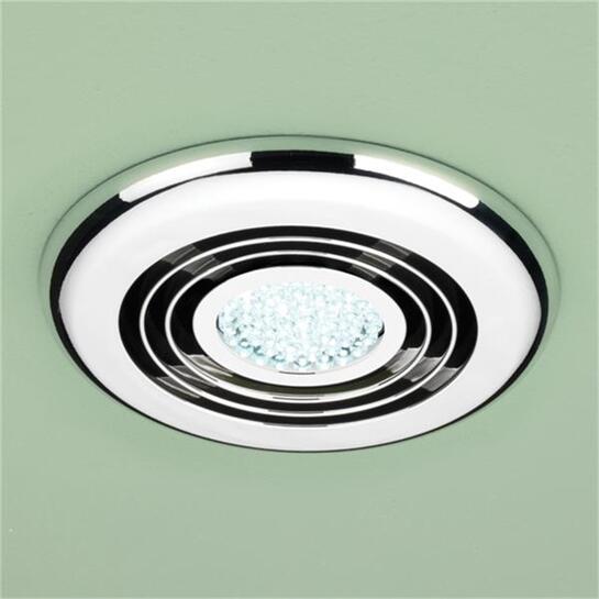Extractor Fan | Cyclone Wet Room Inline, Chrome - Cool White LED