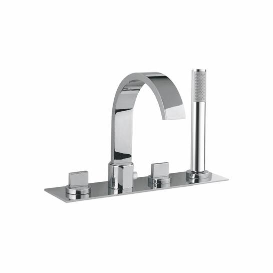 Product image for Artize Cellini Bath Tap with Shower Handset 3 Hole Mixer Deck Mounted Chrome Finish