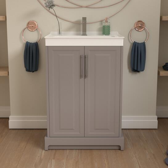 Tradtional Cashmere vanity unit with deep basin 