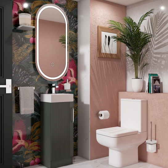 Celeste Linear 325 Green Vanity Unit | Chrome Handles Celeste Linear 325 Green Vanity Unit | Chrome Handles