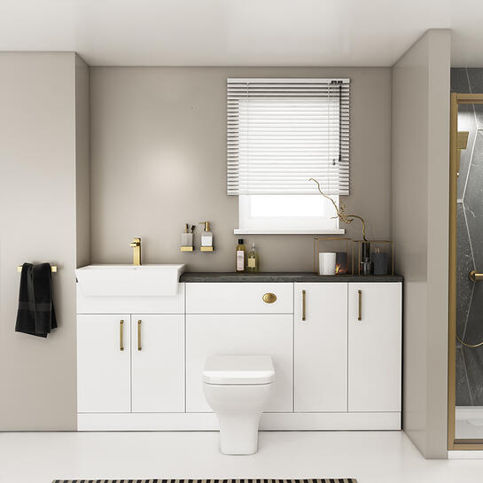 Oliver Gold Fitted Suite: White